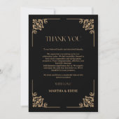 Modern Deco | Elegant Black and Gold Wedding  Dankeskarte (Vorderseite)