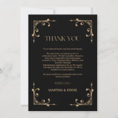 Modern Deco | Elegant Black and Gold Wedding Dankeskarte (Vorderseite)