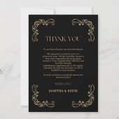 Modern Deco | Elegant Black and Gold Wedding Dankeskarte (Vorderseite)