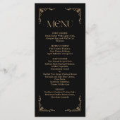 Modern Deco | Elegant Black and Gold Wedding Menükarte (Vorderseite)