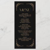 Modern Deco | Elegant Black and Gold Wedding Menükarte (Vorderseite)