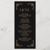 Modern Deco | Elegant Black and Gold Wedding Menükarte (Vorderseite)