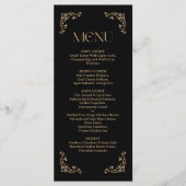 Modern Deco | Elegant Black and Gold Wedding Menükarte (Vorderseite)
