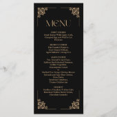 Modern Deco | Elegant Black and Gold Wedding Menükarte (Vorderseite)