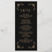 Modern Deco | Elegant Black and Gold Wedding Menükarte (Vorderseite)