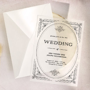 Modern Deco   Elegante Hochzeit Pergament Einladungen