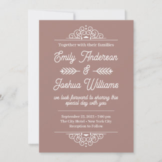 Modern Deco | Elegante roségoldene Hochzeit Einladung