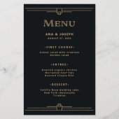 Modern Deco | Elegante schwarze und goldene Hochze Flyer (Vorne)