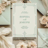 Modern Deco | Elegantes Hellgrün und sanftes Elfen Save The Date