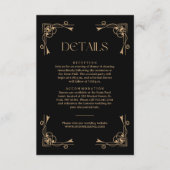 Modern Deco Ivory and Black Wedding Guest Details Begleitkarte (Vorderseite)