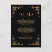 Modern Deco Ivory and Black Wedding Guest Details Begleitkarte (Vorderseite)