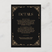 Modern Deco Ivory and Black Wedding Guest Details Begleitkarte (Vorderseite)