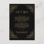 Modern Deco Ivory and Black Wedding Guest Details Begleitkarte (Vorderseite)