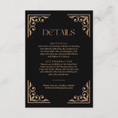 Modern Deco Ivory and Black Wedding Guest Details Begleitkarte (Vorderseite)