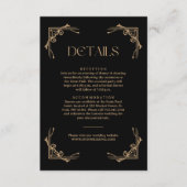 Modern Deco Ivory and Black Wedding Guest Details Begleitkarte (Vorderseite)