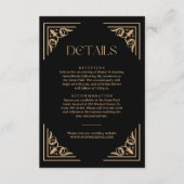 Modern Deco Ivory and Black Wedding Guest Details Begleitkarte (Vorderseite)