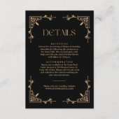 Modern Deco Ivory and Black Wedding Guest Details Begleitkarte (Vorderseite)