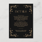 Modern Deco Ivory and Black Wedding Guest Details Begleitkarte (Vorderseite)