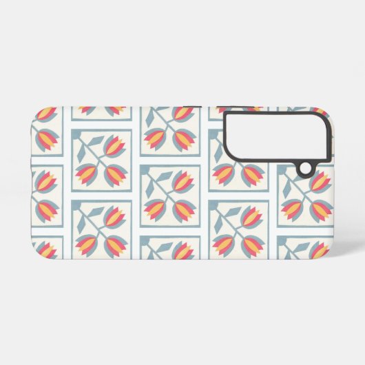 Modern Decorative Flowers Pattern Samsung Galaxy Hülle (Rückseite (Horizontal))