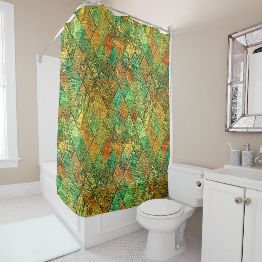 Modern Decorative Geometric Stained Glass Duschvorhang (Beispiel)