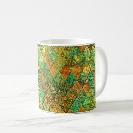 Modern Decorative Geometric Stained Glass Kaffeetasse (VorderseiteRechts)