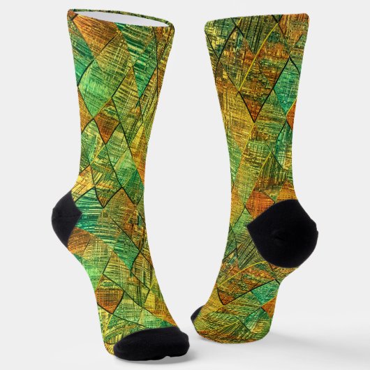 Modern Decorative Geometric Stained Glass Socken (Gewinkelt)