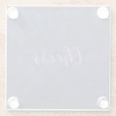 Modern Deep Blue Bokeh Cheers Glass Untersetzer (Rückseite)