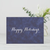 Modern Deep Blue Bokeh Happy Holidays Card Einladung (Stehend Vorderseite)