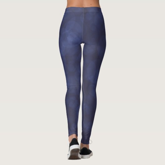Modern Deep Blue Bokeh Leggings (Rückseite)