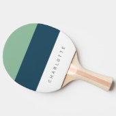 Modern Deep Blue Drei-Tone mit Namen Tischtennis Schläger (Seitenansicht)