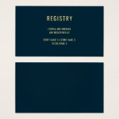 Modern Deep Blue Simple Wedding Registry Card (Vorne & Hinten)