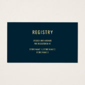 Modern Deep Blue Simple Wedding Registry Card (Vorderseite)