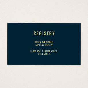 Modern Deep Blue Simple Wedding Registry Card