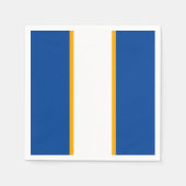 Modern Deep Blue White Orange Racing Streifen Serviette (Vorderseite)
