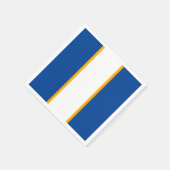 Modern Deep Blue White Orange Racing Streifen Serviette (Ecke)