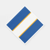 Modern Deep Blue White Orange Racing Streifen Serviette (Ecke)