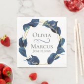 Modern Deep Indigo Blue und Gold Frame Serviette (Beispiel)