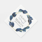 Modern Deep Indigo Blue und Gold Frame Serviette (Ecke)