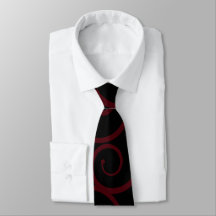 Modern Deep Red Black Niedlich Neck Tie