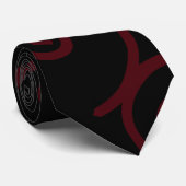 Modern Deep Red Black Niedlich Neck Tie Krawatte (Gerollt)