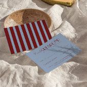 Modern Deep Red Blue Classy Fancy Wedding RSVP Karte