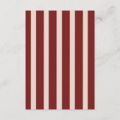 Modern Deep Red Cream Classy Fancy Wedding Details Begleitkarte (Rückseite)