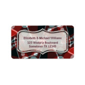 Modern Deep Red+Grau Abstrakt Address Labels Adressaufkleber (Vorne)