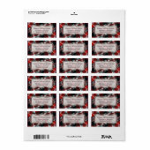 Modern Deep Red+Grau Abstrakt Address Labels Adressaufkleber (Vorne)