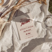 Modern Deep Red Retro Bold Funky Unique Wedding Einladung