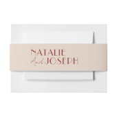 Modern Deep Red Unique Fancy Wedding Einladungsbanderole (Vorderseite Beispiel)