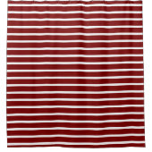 Modern Deep Red & White Striped Shower Curtain Duschvorhang (Vorderseite)