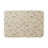 Modern Deer Illustration Beige Pattern Badematte (Vorderseite)