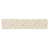 Modern Deer Illustration Beige Pattern Kurzer Tischläufer (Horizontal)