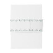 Modern Deko Light Silver White und Green Monogramm Einladungsbanderole (Rückseitenbeispiel)